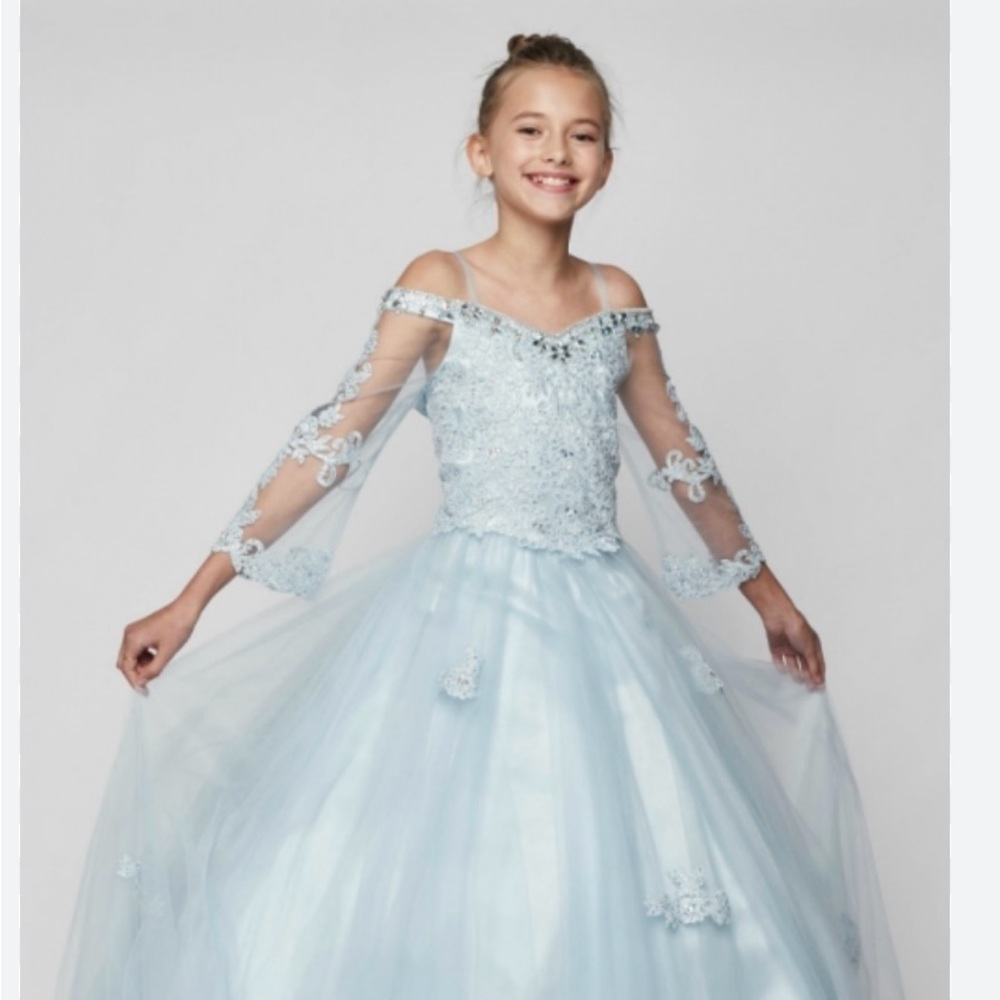 Girls Bliss size 8 dress gown new with tags wedding flower girl snow angel